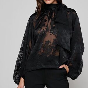 L'AGENCE Black Rhett Burnout Blouse